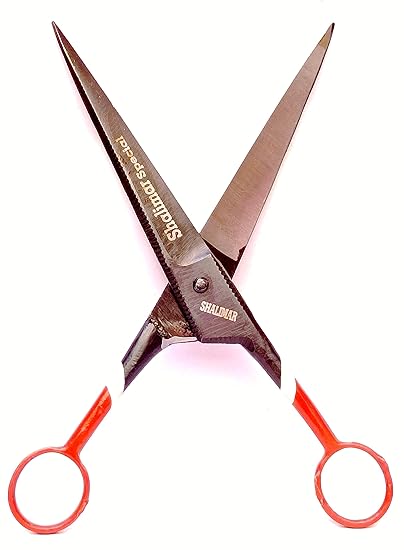Shalimar Brand Barber Scissors, Pure Reti Scissors Professional Salon Barber Hair Cutting Hairdressing Tool Scissors Nose Hair Cutting Men Women Beard Trimming 7 Inches Made up of Pure Reti (Tricolor) Handcrafted in India