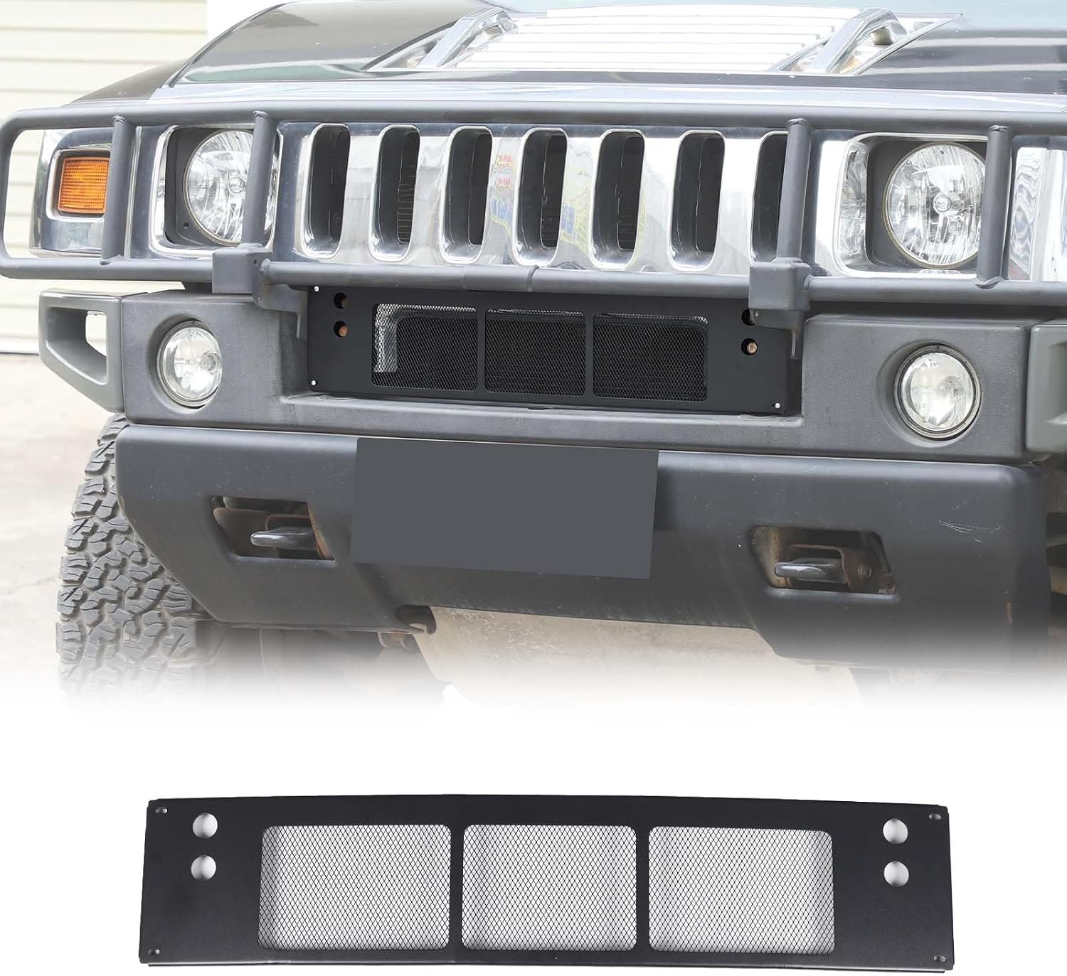 Front Lower Grill Trim Mesh Insert Replacement Compatible with Hummer H2 2003-2009 Front Bumper Lower Air Inlet Vent Grille Mesh Replacement Kit