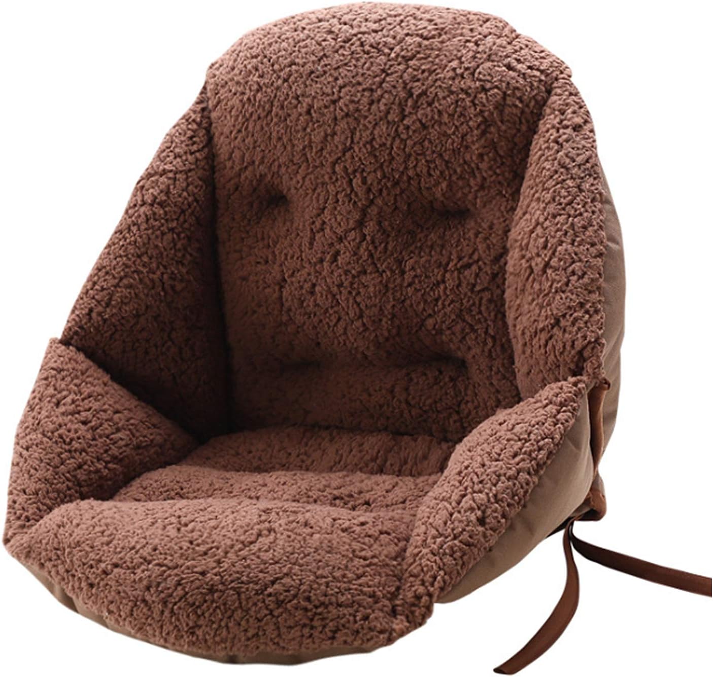 Chair Cushion Desk Seat Cushions Warm Comfort Sherpa Plush Desk Chair Cushions Relax Waist Backrest Chair Cushions Office Chair Kitchen Chair Recliner Cushion ( Coffee )