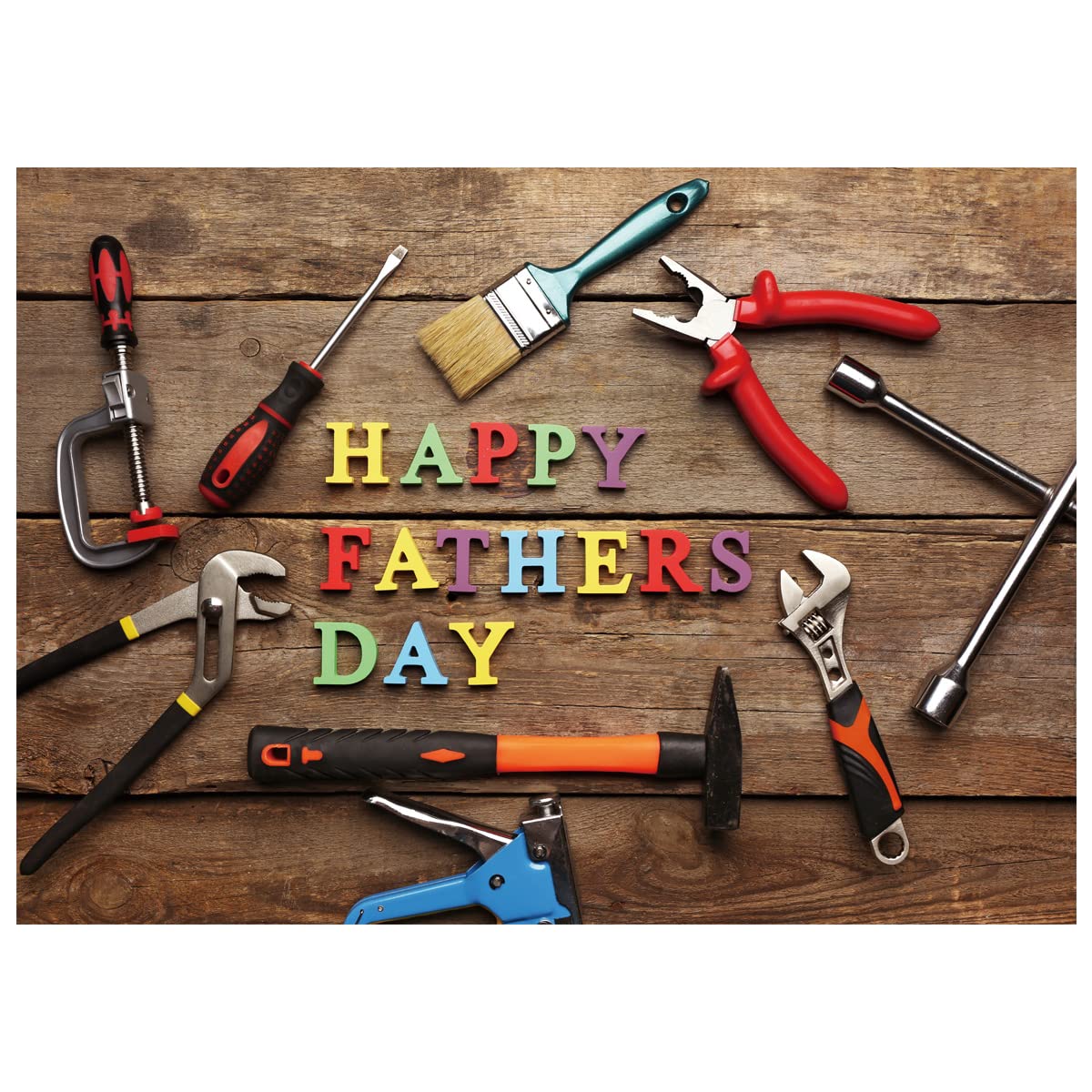 DHXXSC 7X5FT Happy Father's Day Photography Background Retro Wood Photo Studio Background Fixing Tools Backdrops Prop Backdrop Fathers Day Decoration