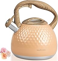 Vista 16 de Tetera de acero inoxidable de 2.5 cuartos de galón, tetera silbadora para estética de la parte superior de la estufa, hervidores de agua portátiles