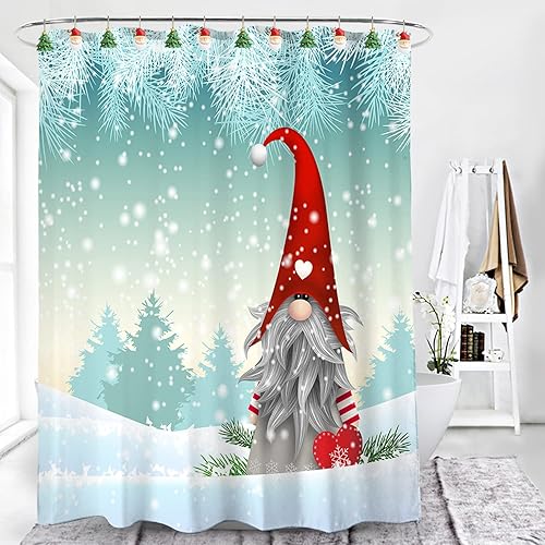 Miniatura 6 de Ganchos de cortina de ducha de Navidad a prueba de óxido, anillos decorativos de metal para cortina de baño, anillos de barra de cortina de ducha