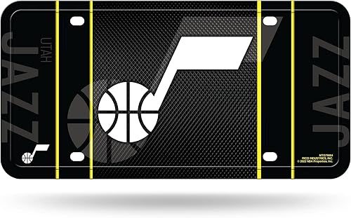 Miniatura 173 de Rico Industries Etiqueta de metal de baloncesto de la NBA de 6 x 12 pulgadas, ideal para camiones/coches/SUV