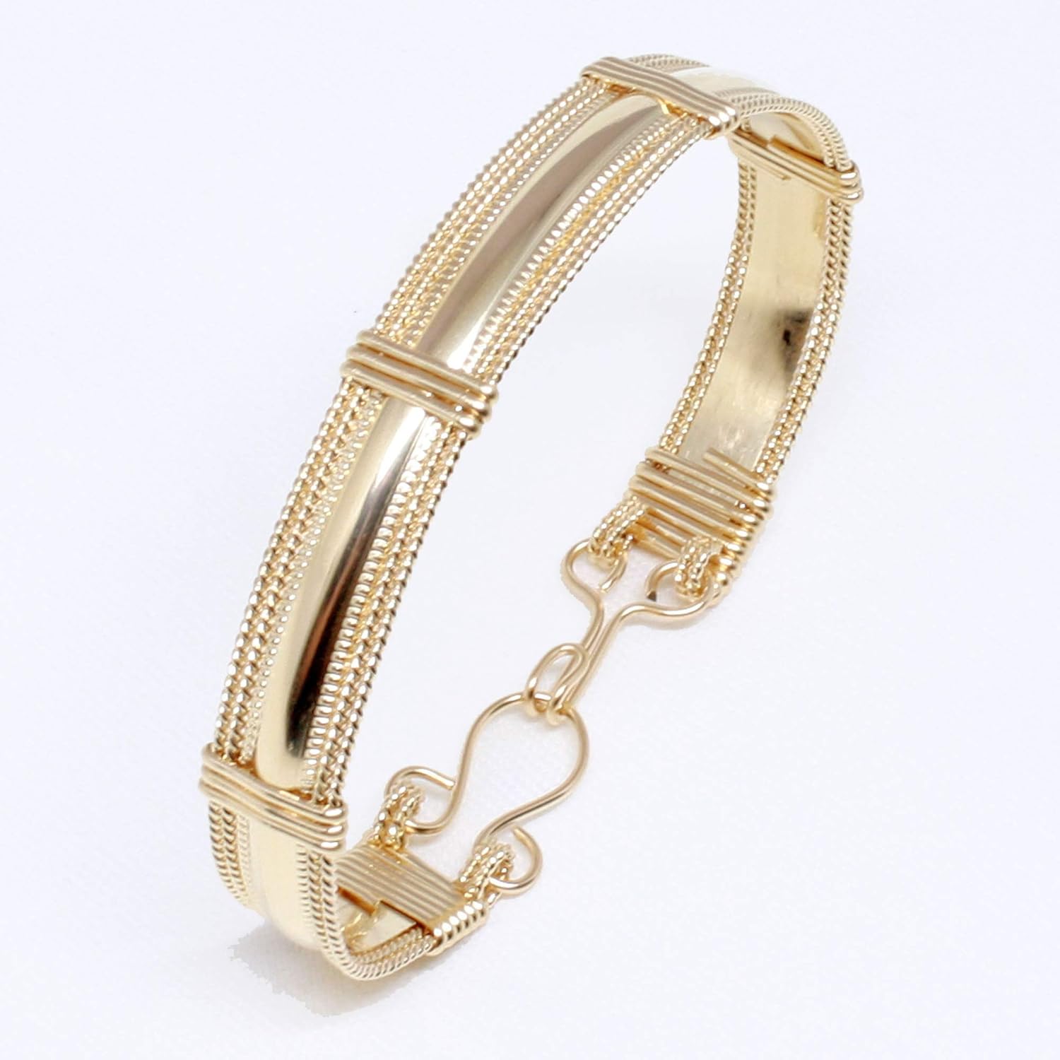 Designer Real 14K Gold Filled Bangle, Gold Bracelet for Women, Smooth Pattern