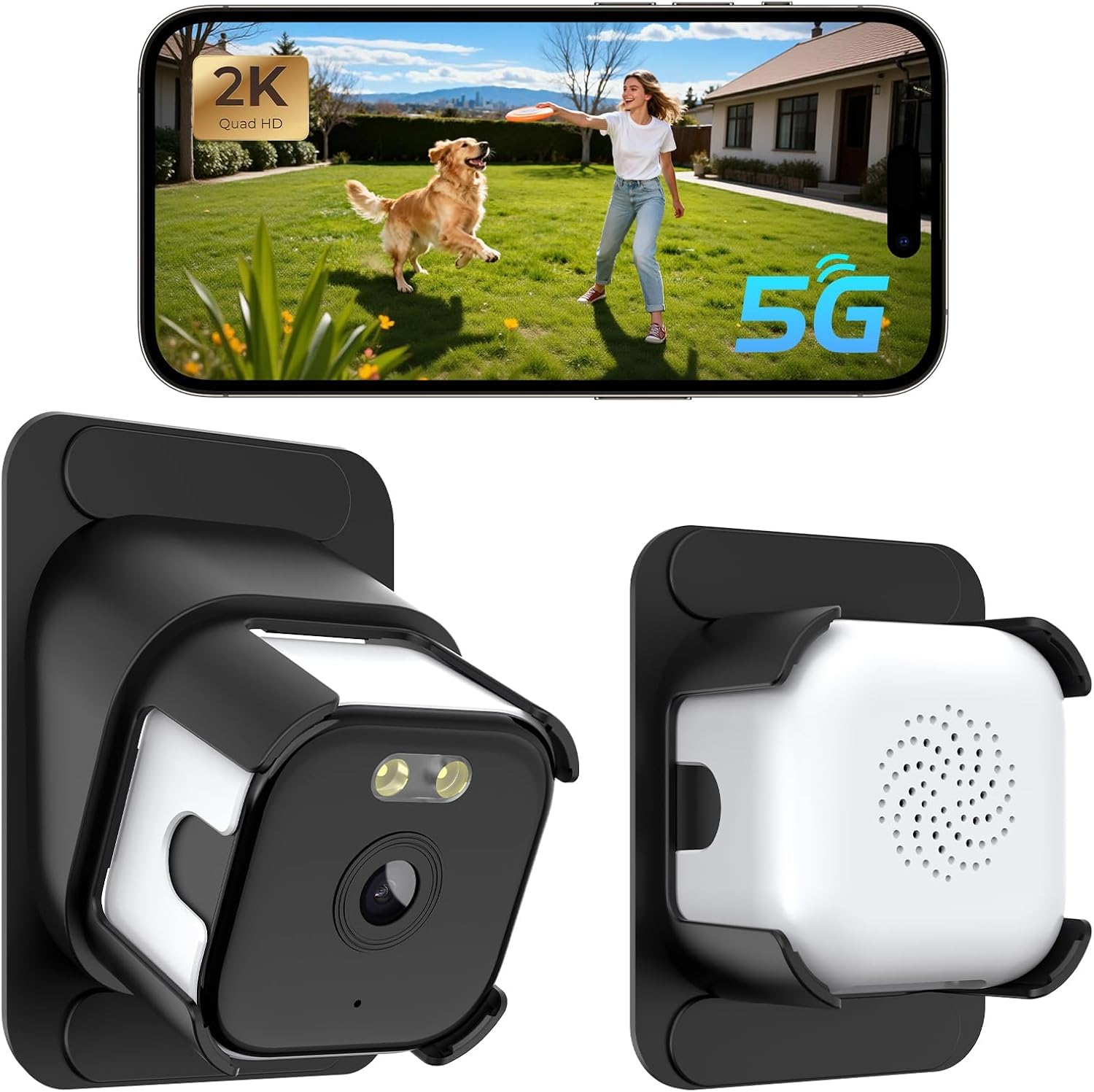 Aqash Window Security Camera 2 Pack 3MP 2K - 5GHz WiFi Wired Safeview Window Camera with Night Vision for Looking Outside Indoor, 24/7 Recording Motion Detection ChroMax AI Color Support