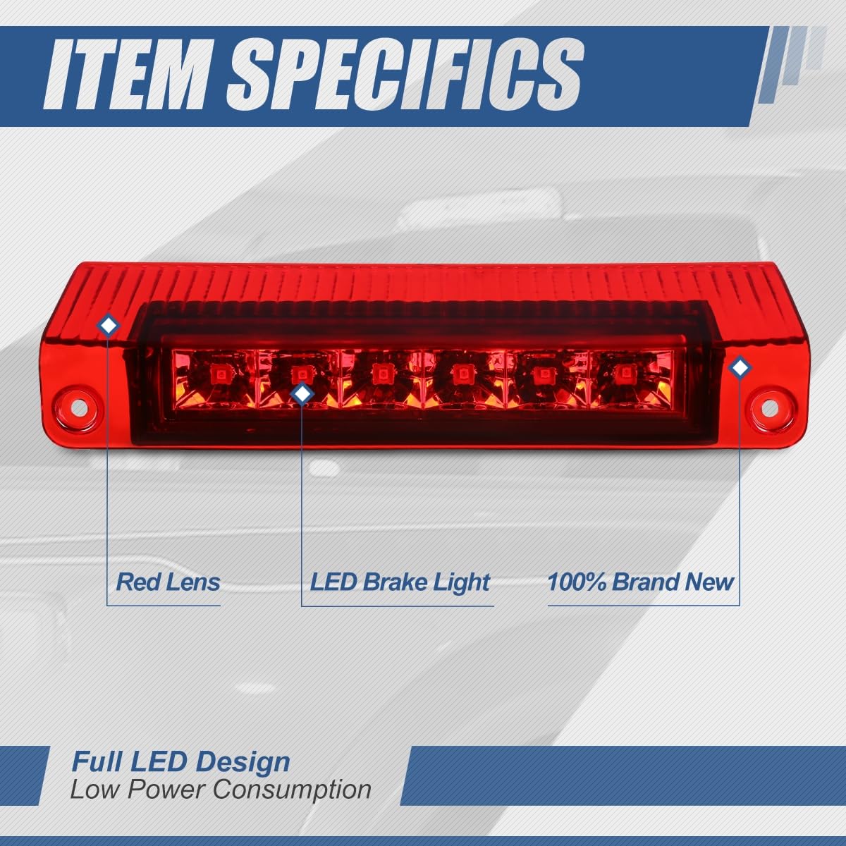 Amazon | リアハイマウントレッドハウジングレッドLED3rdサードテール