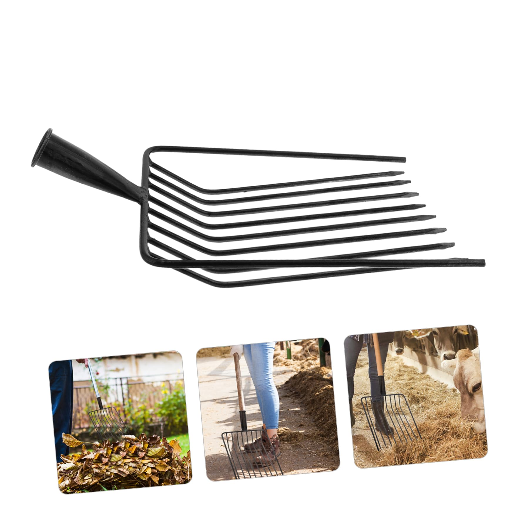 Horquilla de Acero Resistente para Jardinería y Mantenimiento de Césped, Cabezal de Repuesto Fácil de Manejar y Versátil para Herramientas de Jardín
