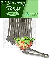 Vista 8 de PARTY BARGAINS Pinzas de plástico para servir de 8.5 pulgadas, paquete de 6, pinzas de plástico transparente de alta calidad y resistentes