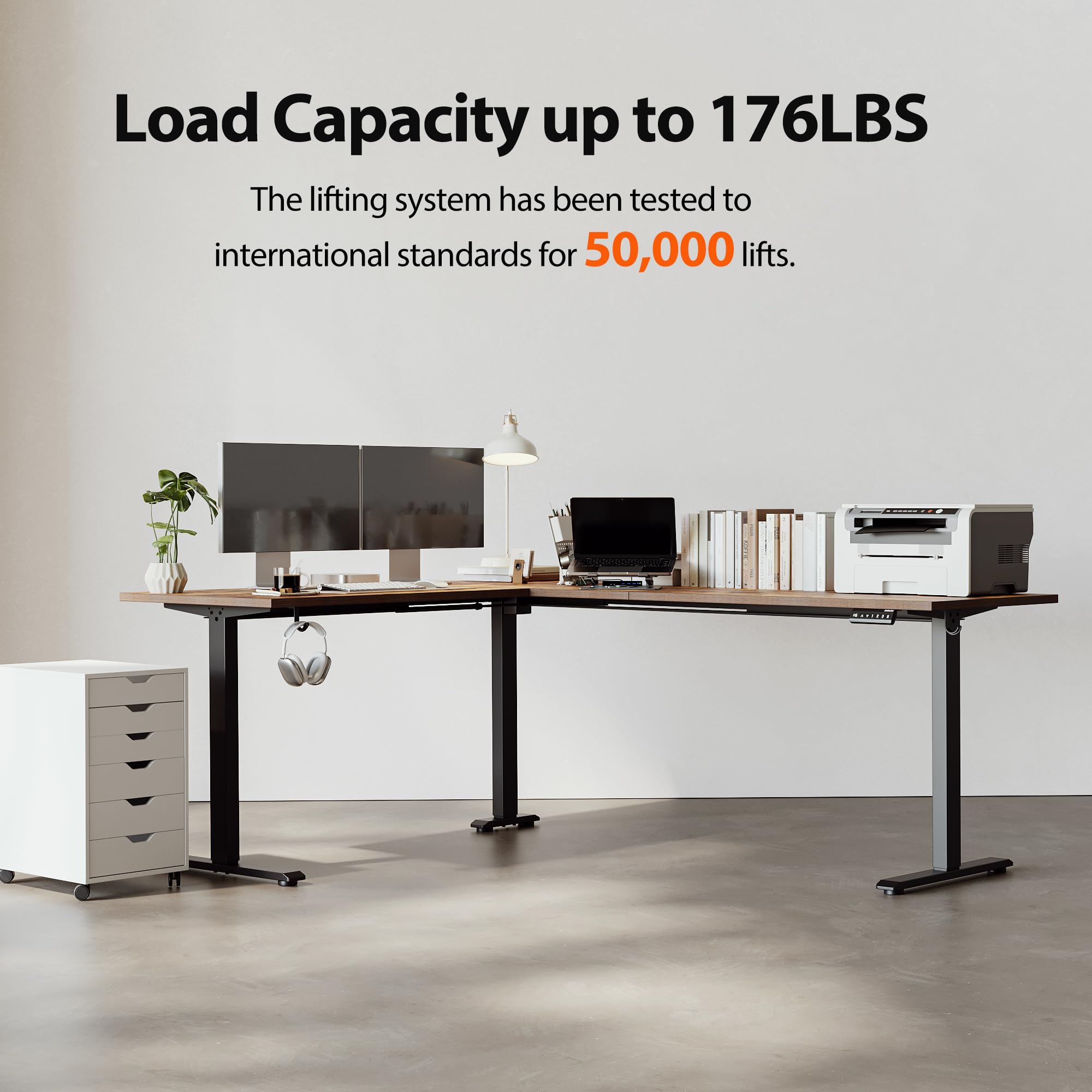 Agilestic L-Shaped Standing Desk Adjustable Height Electric Corner Standing Desk Sit Stand Up Desk 75x61 inch Sit Stand — view 9