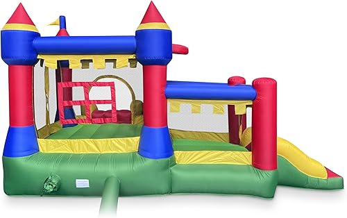 Miniatura 5 de Cloud 9 Castillo inflable casa de rebote con soplador, gorila para niños con dos toboganes y áreas de salto