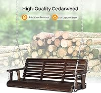 Vista 4 de VINGLI Columpio resistente de 880 libras para patio, porche, pintura de poliuretano, silla colgante con cadenas de seguridad ajustables, columpio