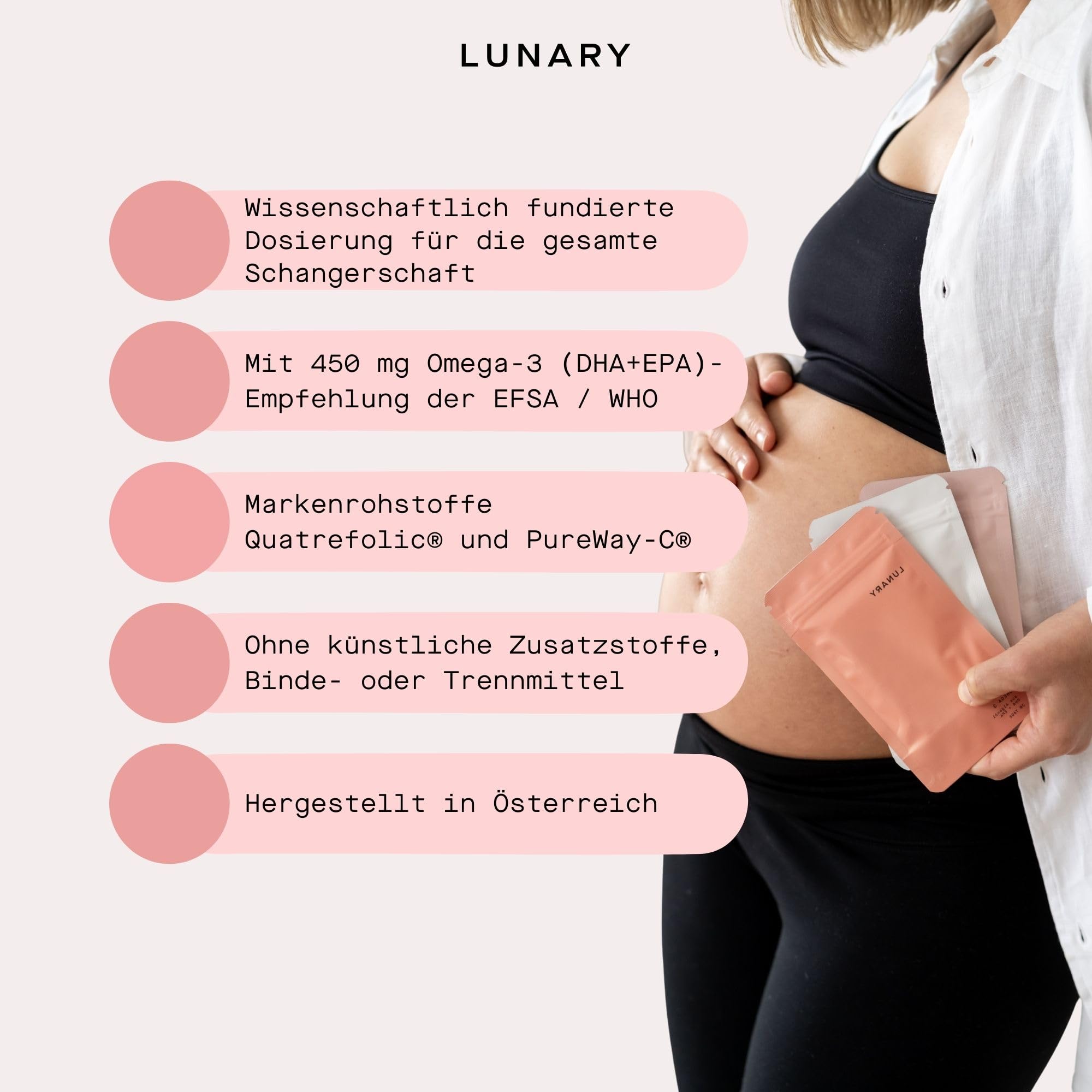LUNARY Schwangerschaft Set | Folsäure Schwangerschaft & Omega 3