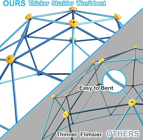 Miniatura 3 de Domo de escalada de metal de 6 pies, escalador geométrico para niños con capacidad de carga de 400 libras, acero antioxidante y resistente a los