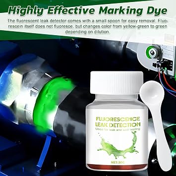 JAOJAO Leak Detection Dye, Water Tracing Dye High Concentration Quickly Dissolves in Water Safe for Pool, Spa, Plumbing, Roof, Car, Efficient Visibility, Fast Detection, Red, 30g