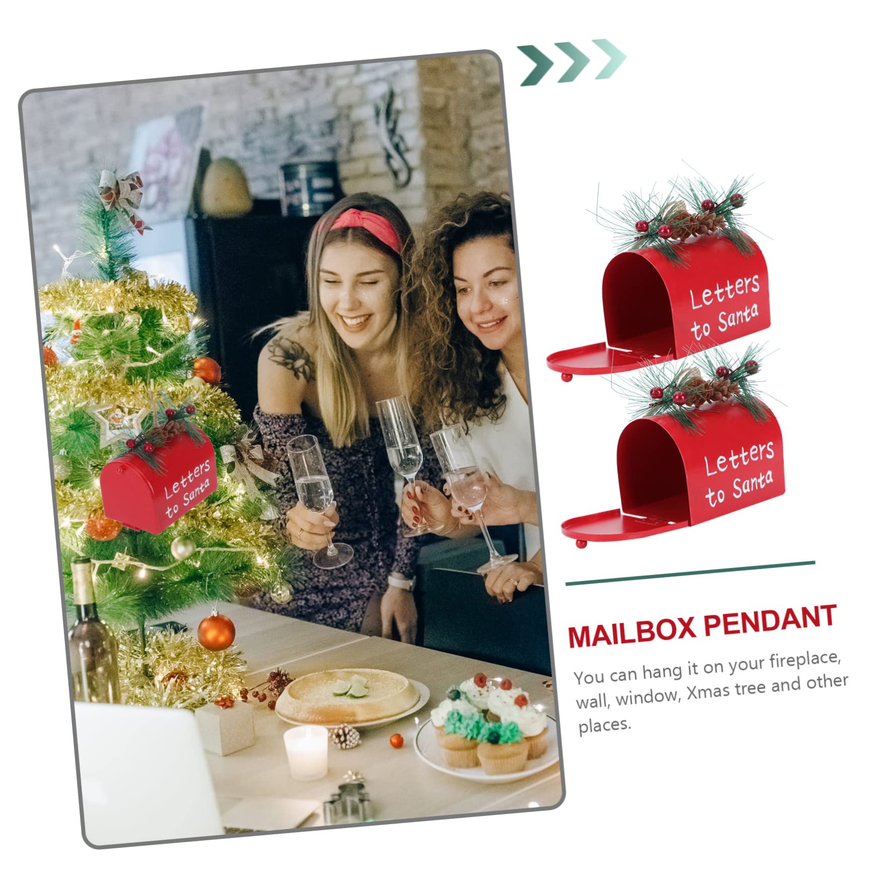 PRETYZOOM 6 STK Weihnachtsbaum-Anhänger Weihnachtskugeln Baumbehang schmücken Christbaum anhänger Weihnachtsbaum Briefkasten Hintergrund- einzigartiger Wohn Plastik