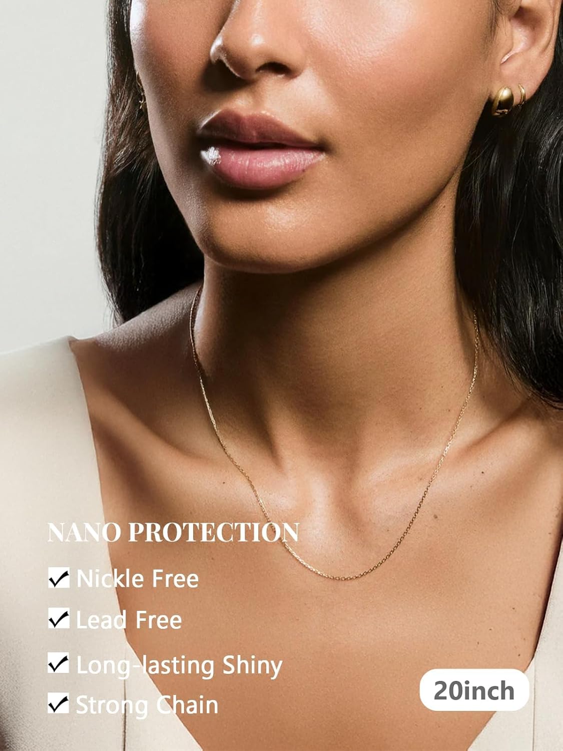 Silvora 925 Sterling Silver Chain Necklace 1.1/1.5mm Thin Silver Chain for Women-Sturdy & Shiny-Women's Chain Necklaces,Adjustable Length 16/18/20/22/24 Inches - Image 2