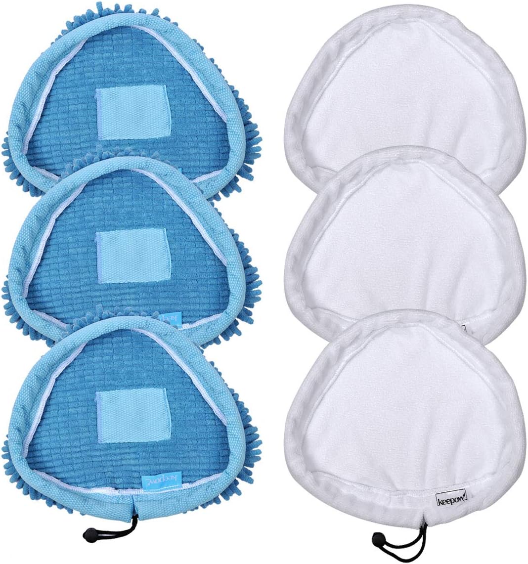 KEEPOW 6 Pack Microfiber Universal Steam Mop Replacement Pads for H2O