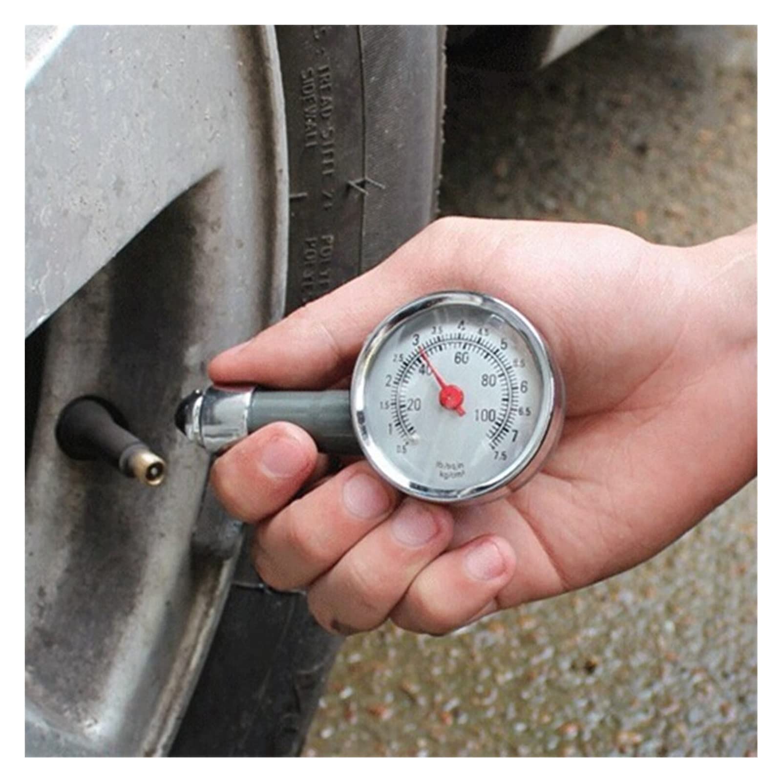 Manómetro para neumáticos， Herramienta de diagnóstico for comprobar el barómetro neumáticos coche metal