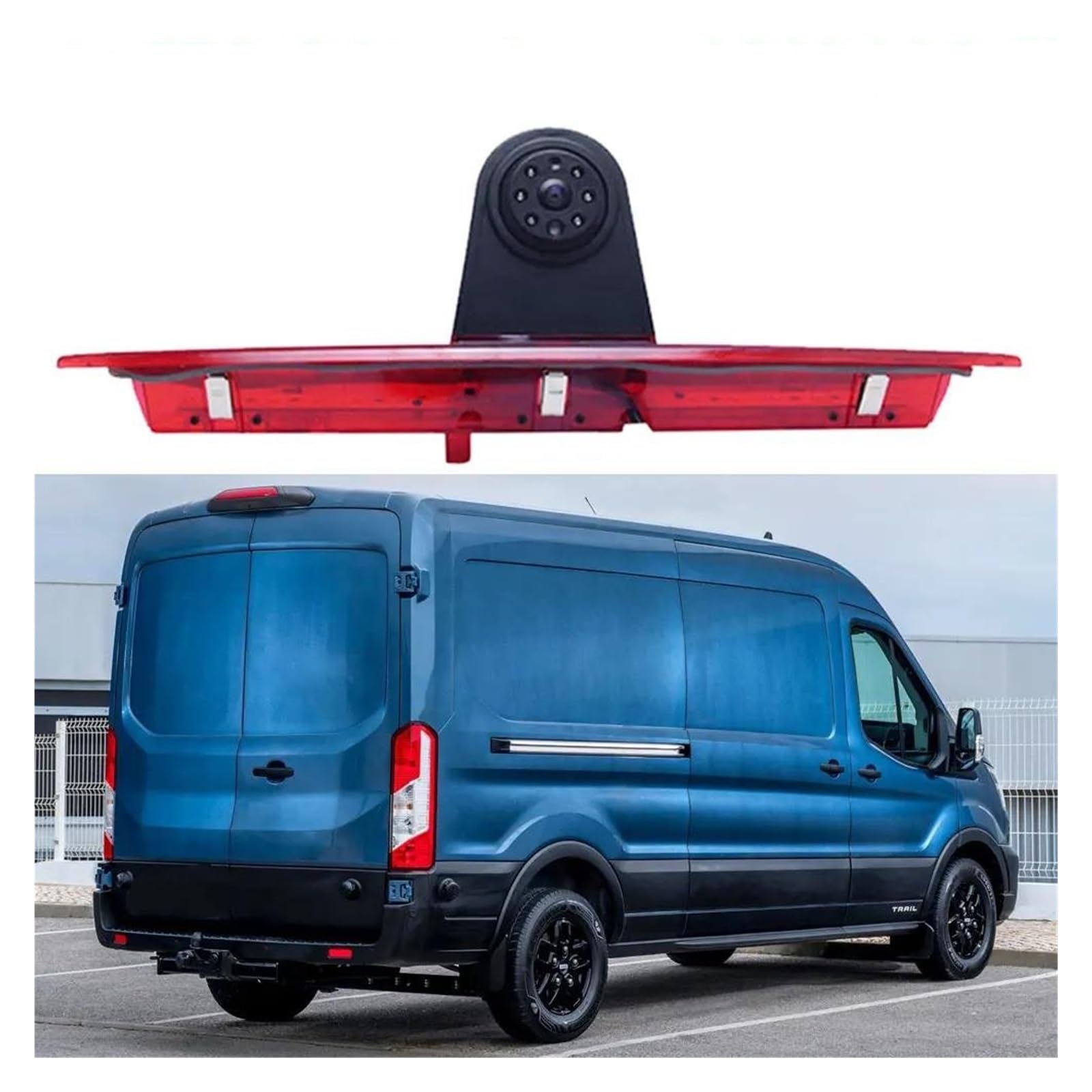 Retrocamera Per Ford Per Transit Van, Telecamera retromarcia con luce freno telecamera di parcheggio+monitor da 7''con guida per visione notturna infrarossi Retrocamera Auto(A)
