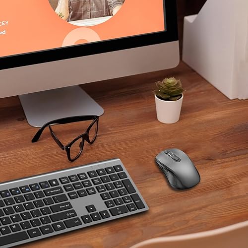 Miniatura 7 de Ratón inalámbrico con botones laterales, 2400 DPI, rueda de desplazamiento antideslizante, adecuado para computadoras portátiles, PC, Chromebooks,