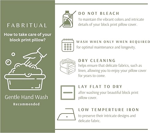 Miniatura 5 de Fabritual Fundas de almohada de algodón con estampado de bloques de 14 x 36 pulgadas, fundas de cojín lumbares para exteriores, funda de almohada