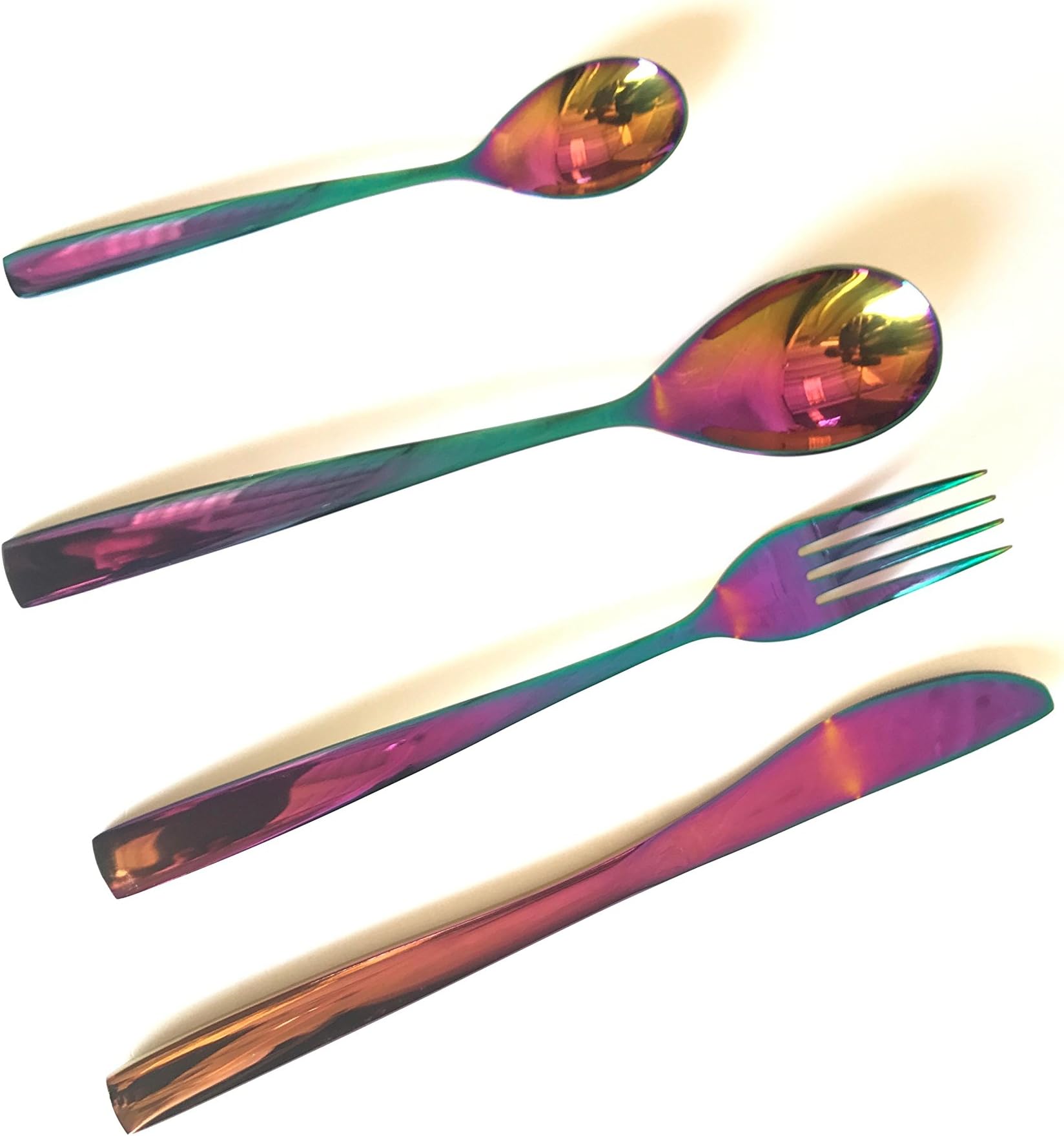 16 Pieces Iridescent Holographic Rainbow Cutlery Set