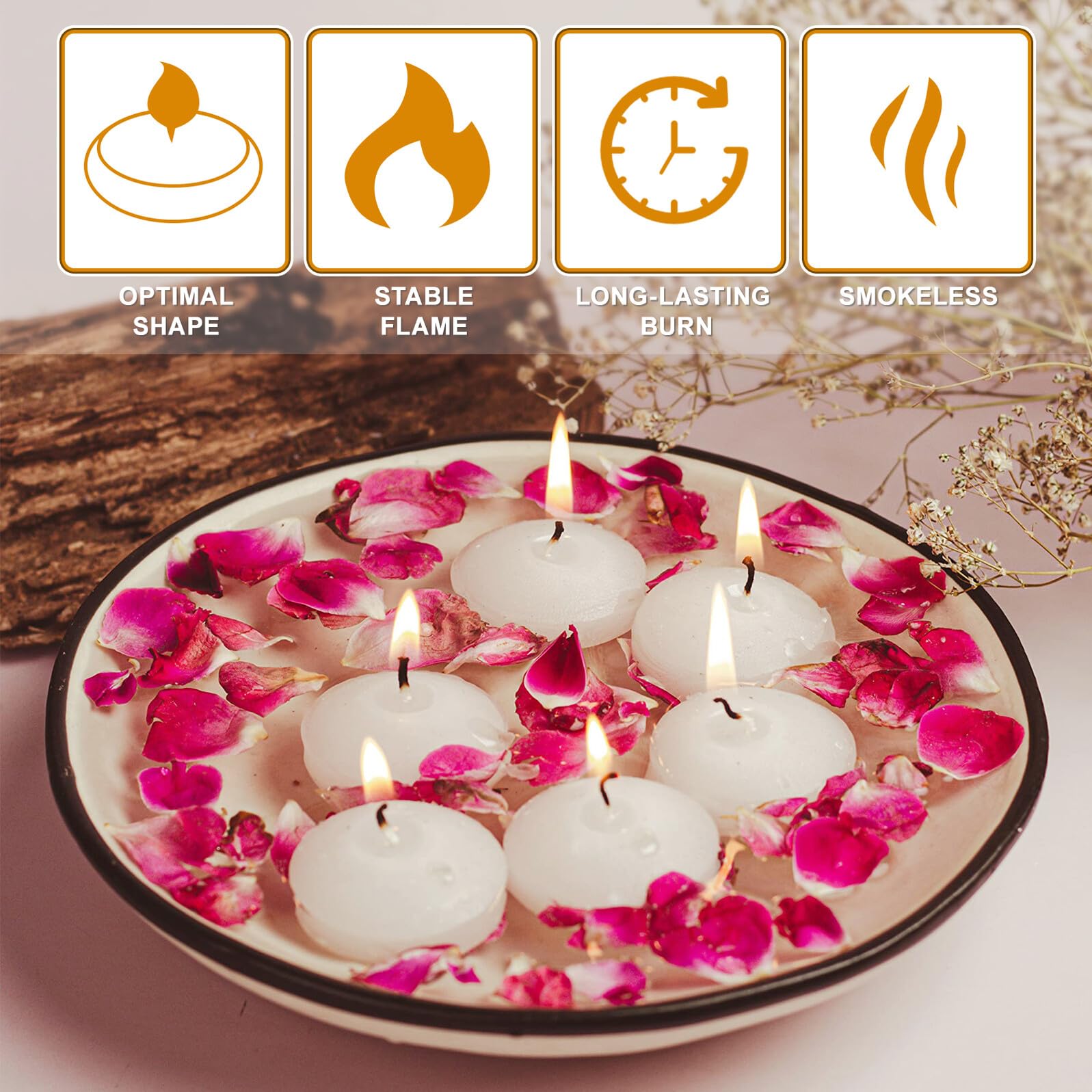 SHINEOFI 50piezas Velas Flotantes Mini de Disco Velas para Boda Decoración Romántica para Fiestas Eventos y Navidad