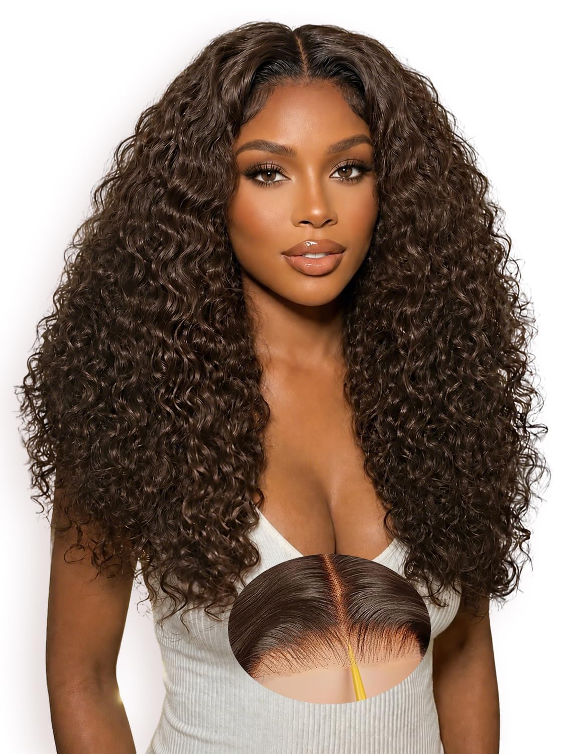Beluck Deep Wave Glueless Bob Wig Human Hair Pre Plucked Pre Cut,150% Density 4X4 Wear And Go Ready to wear Deep Curly Closure Human Hair Wig Natural color 12 Inch