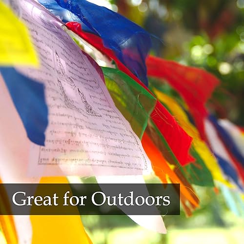 Miniatura 4 de Banderas tibetanas hechas a mano de oración de afirmación tela bandera de la paz de 5 5 x 5 pulgadas banderas de oración del Himalaya Nepal tibetano