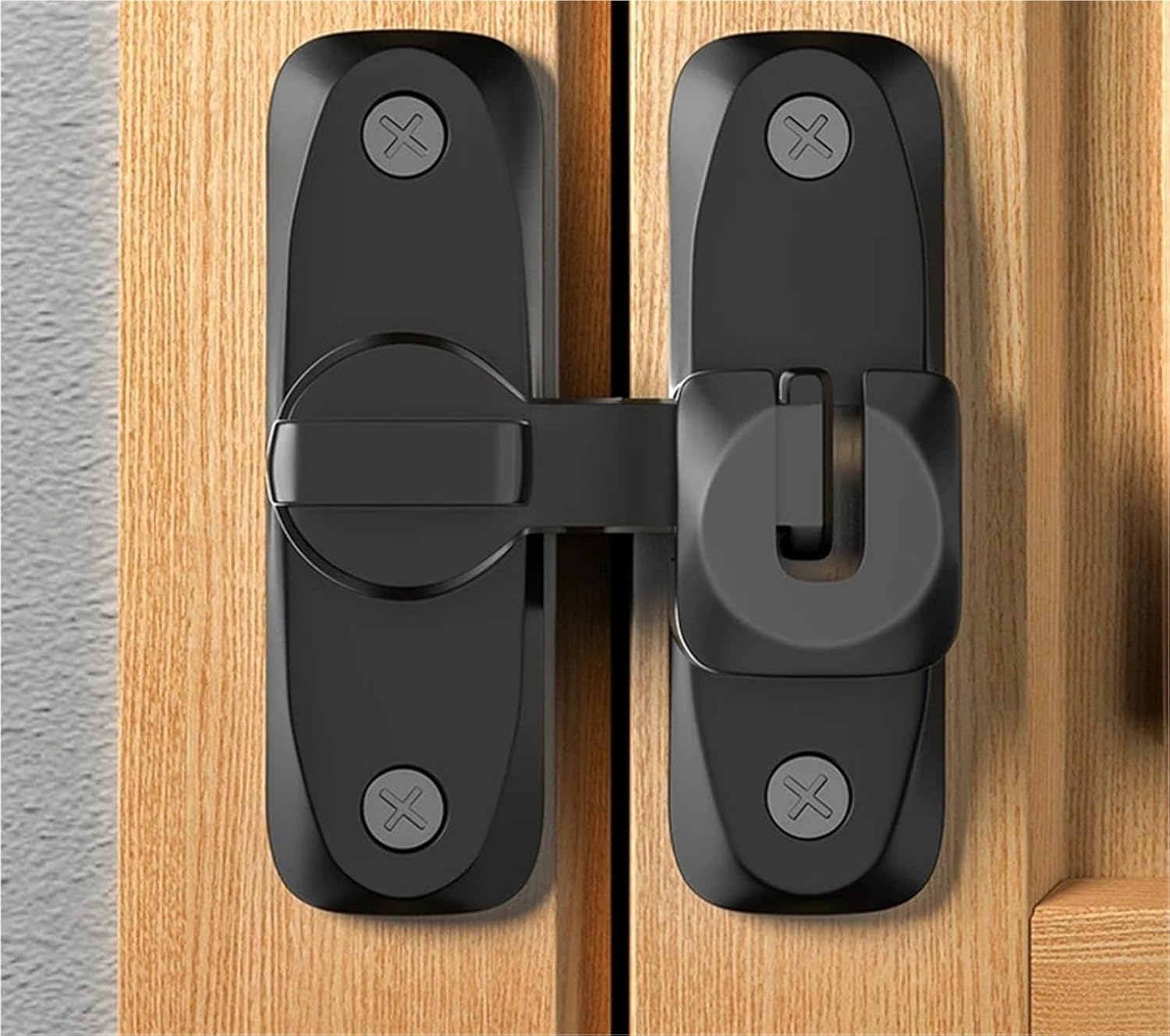 Door Lock Bolt Color Hasp Thumb Latch Locks for Door Bedroom Bathroom Home Accessories MA120 G 1Pcs(Black)