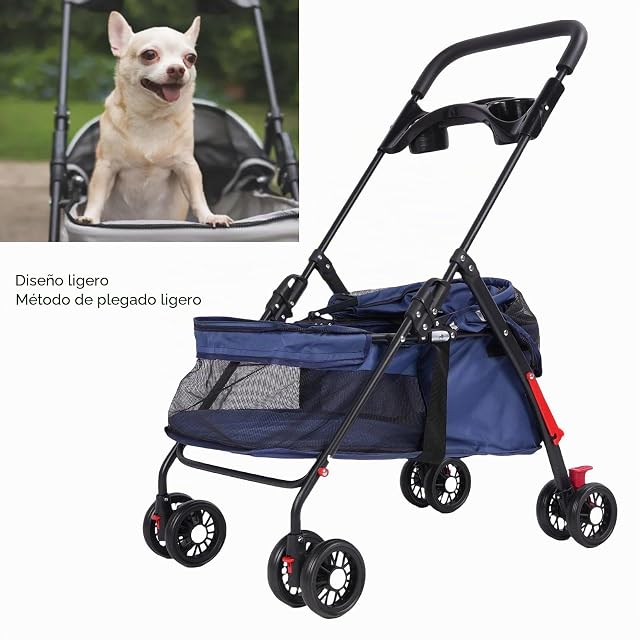 Foto 3 de 8 de Carrito para Perros, Diseño de Malla Transpirable, Soporte Marco Acero hasta 39 Libras