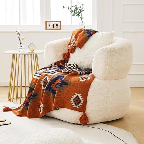 Miniatura 3 de AIVIA Manta para silla Southwestern, de punto acrílico, diseño tribal del suroeste, para sofá o cama, sofá, nativos americanos, ideal para mamá,