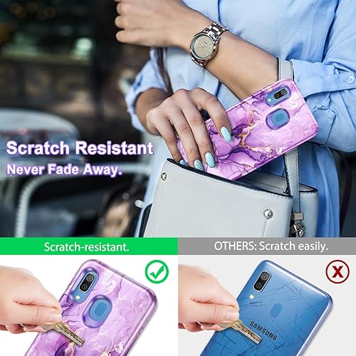 Miniatura 5 de Lamcase Funda para Samsung Galaxy A20A30, resistente a prueba de golpes, híbrida de policarbonato duro, silicona suave, protección contra caídas de