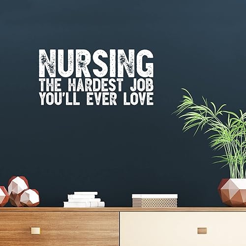 Adhesivos de pared con texto en inglés The Hardest Job You Ever Love (El trabajo más duro que te gustarán), decoración de arte de pared extraíble