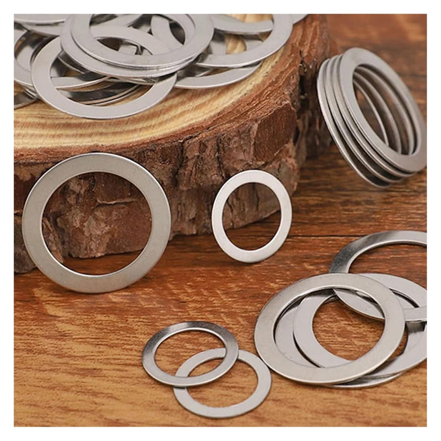 Stainless Steel Flat Washers, 304 Stainless Steel Flat Washer, 0.1-0.5mm Thickness, M1.6-40 Sizes(M6x10,Thick 0.5mm)