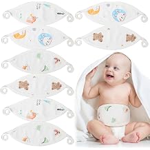 Zhanmai 8 Pcs Newborn Infant Belly Wrap Comfort Cotton Umbilical Cord Cover Band Cartoon Soft Baby Belly Band Newborn Navel Belt for Protection Abdomen Baby Boy Girl Gift 0-12 Months, 4 StylesSimple