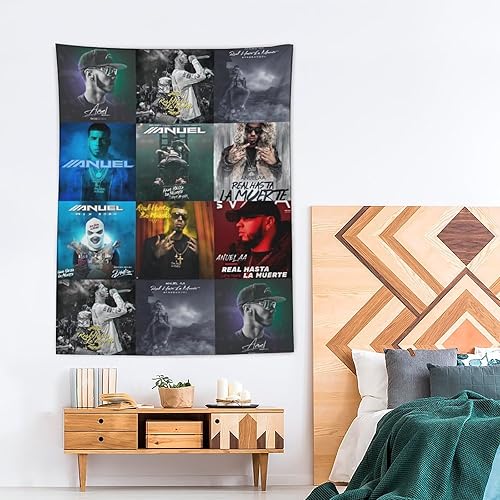 Miniatura 4 de FLAPPERONS Tapiz Real Anuel Hasta Aa La Muerte, bandera musical, telón de fondo de poliéster para colgar en la pared, póster para decoración de