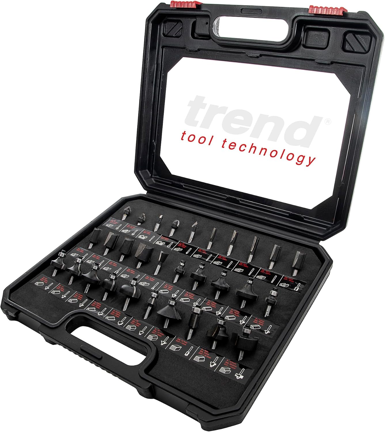 Trend 30 Piece Router Bit Starter Set, 1/4 Inch Shank, Tungsten Carbide Tipped, Aluminium Case Included, SET/SS31X1/4TC