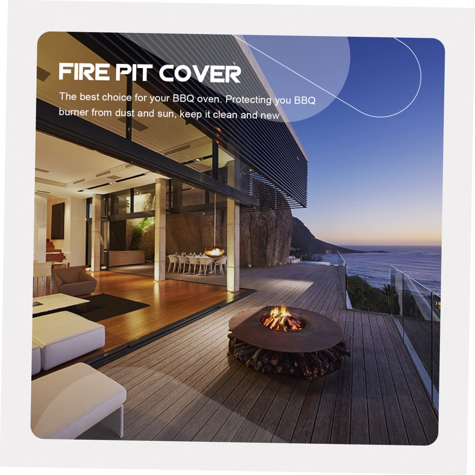 CAXUSD Fire Pit Cover for Outdoor Use Bbq Oven Protective Sleeve Waterproof and Windproof Chiminea Cover
