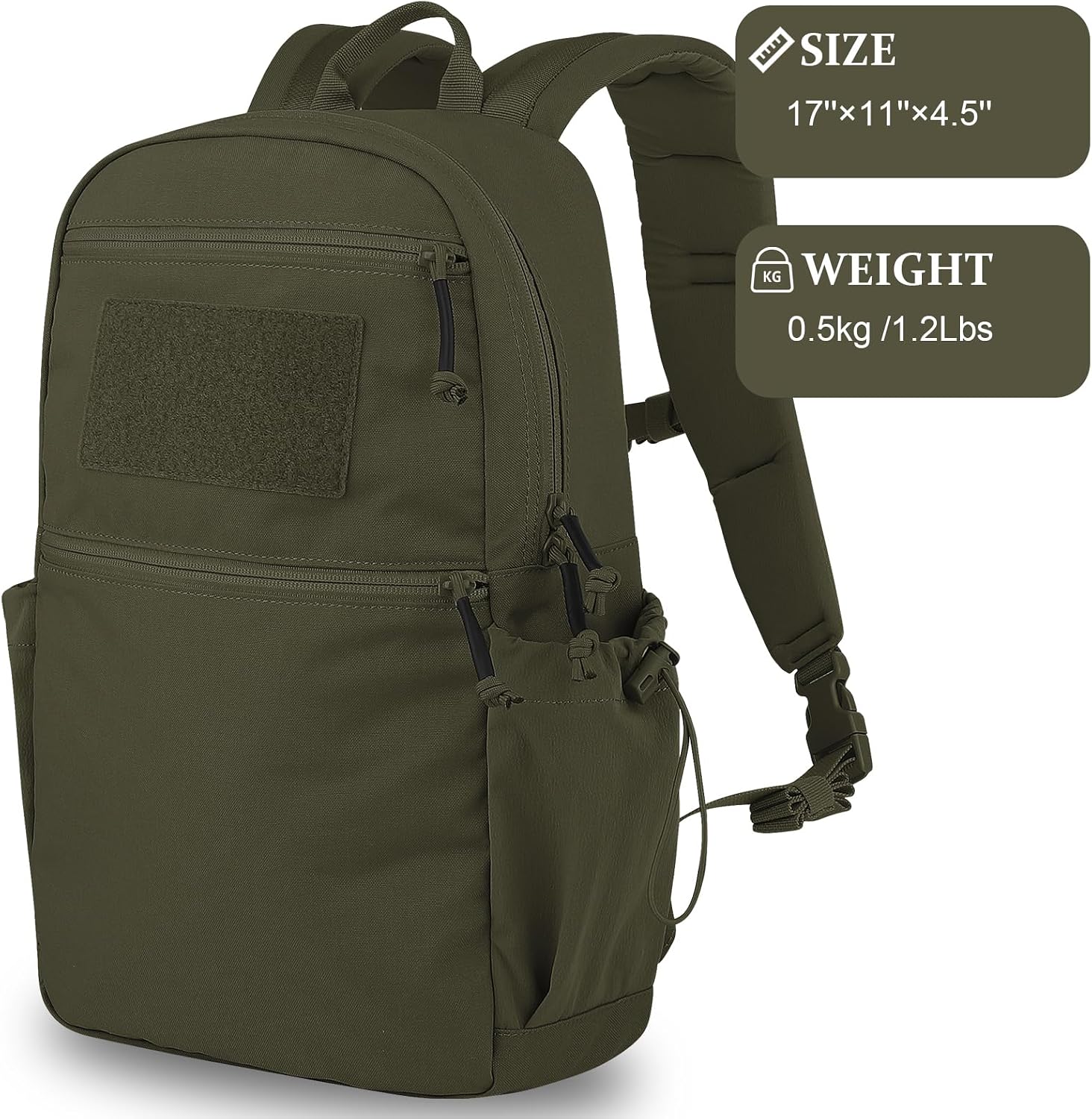 PETAC GEAR 14L Daypack Outdoor EDC Backpack Lightweight Tactical Range Pack Travel Hiking waterproof Daypacks (RG)