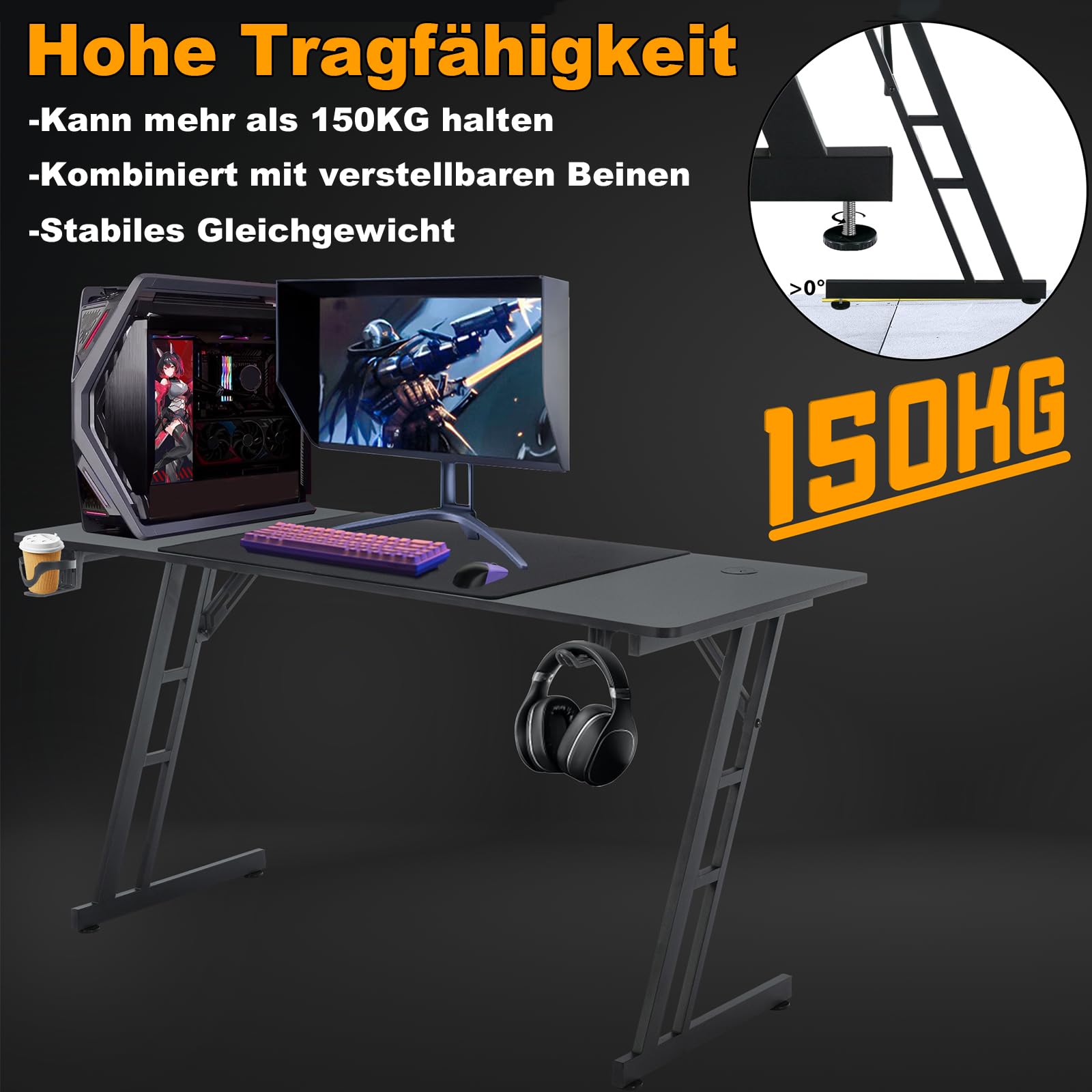 Bureau gaming - computertafel - 120 x 60 cm Bureau gaming - computertafel - 120 x 60 cm