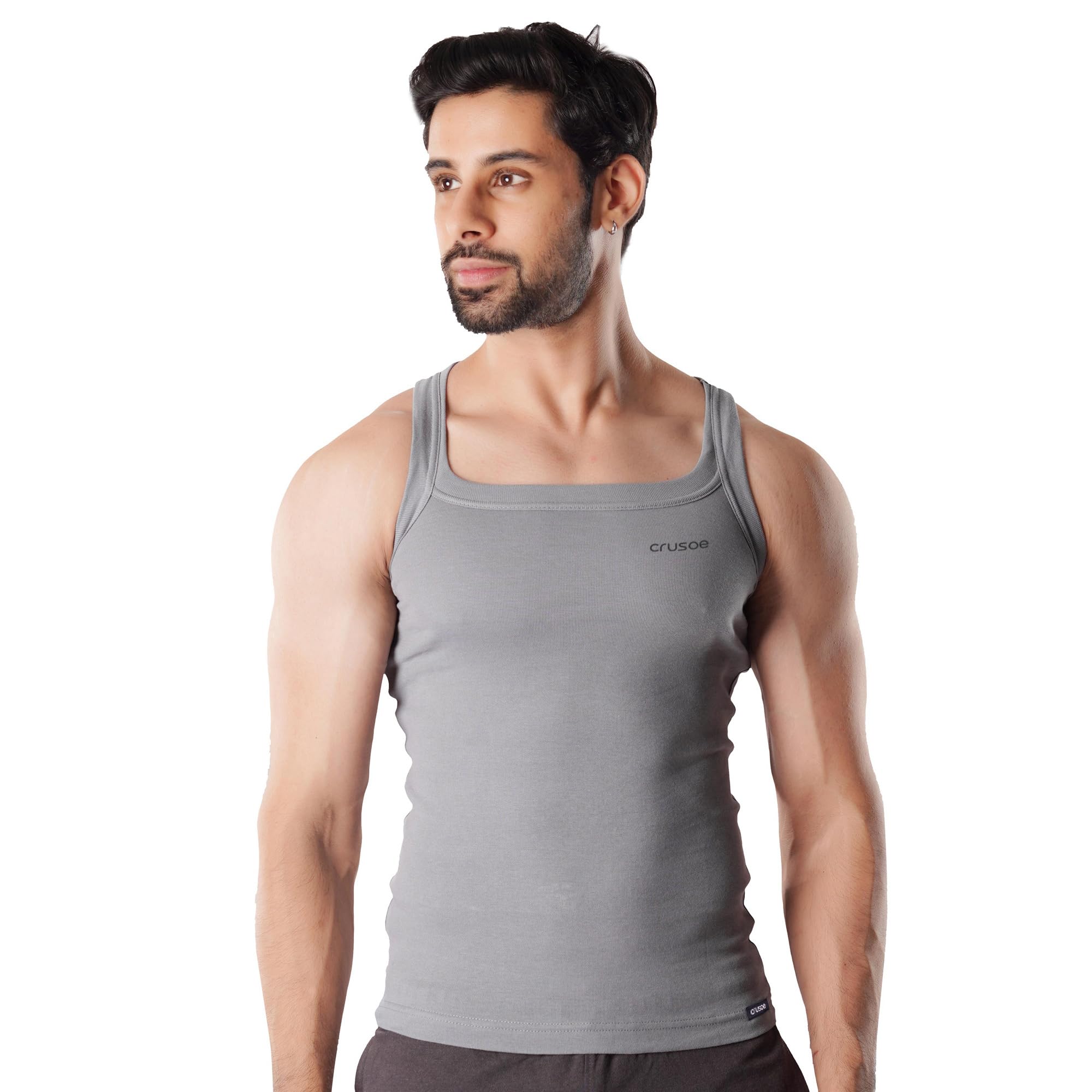 crusoe Men's Super Soft Combed Cotton Vest Undershirt - Spirit Tee - Pack of 1 - Breathable, Comfortable, Everyday Wear-picture-38
