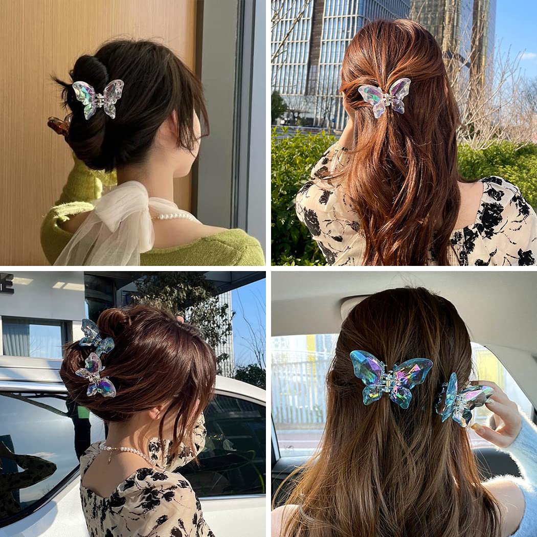 Pince à cheveux papillon, lot de 5 pinces crabe élégantes et mignonnes, pince à mâchoire pour cheveux, forte tenue, maintien sûr au quotidien, pour coiffures variées
