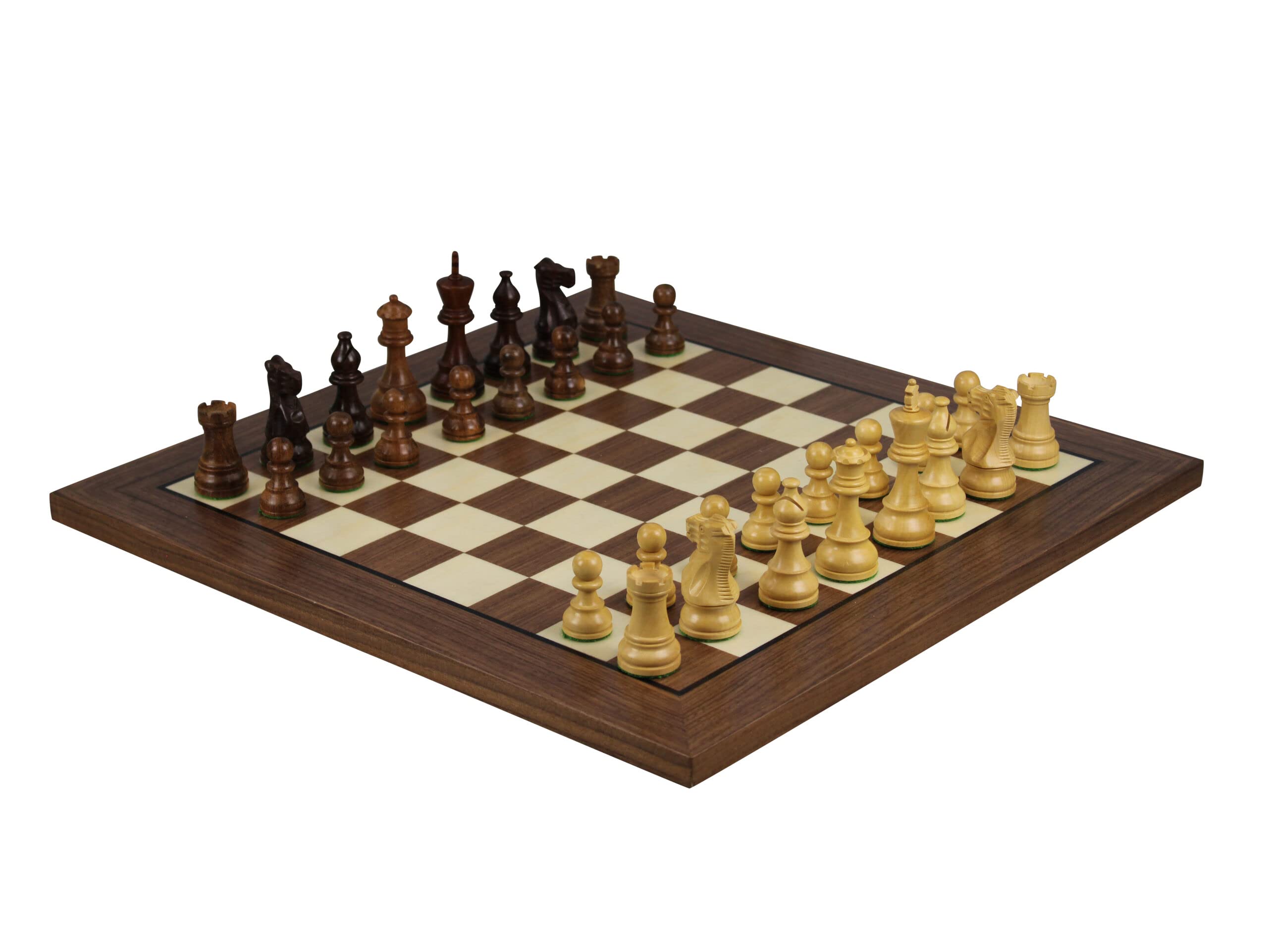 Helena - Set di scacchi a tavola piatta, 50,8 cm, in legno di Sheesham Atlantic Classic Staunton, 9 cm