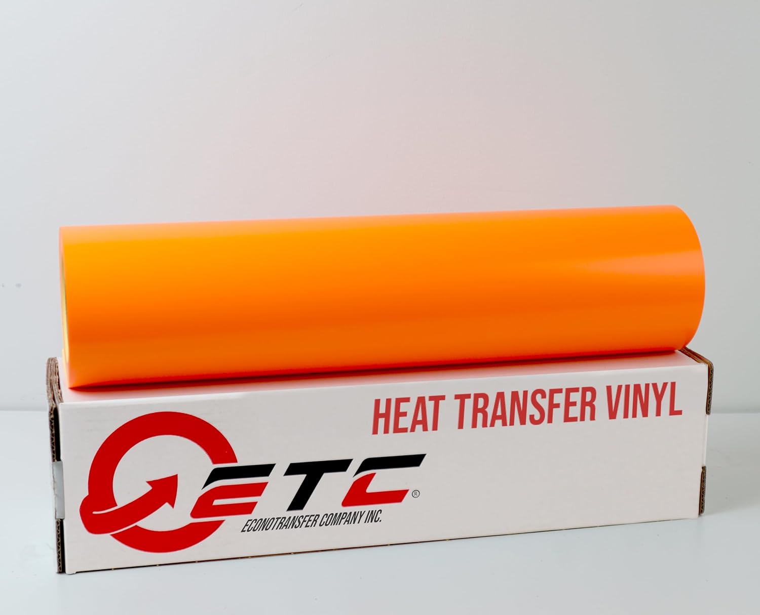 Puff Heat Transfer Vinyl- 20 inch Wide HTV Vinyl for Heat Press Iron on Vinyl for DIY T-Shirts Fabrics - EconoPuff Heat Transfer Vinyl (10 Yards, Neon Orange)