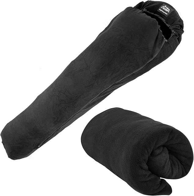 Andes Micro Fleece Mummy Sleeping Bag Liner Inner Camping Sheet