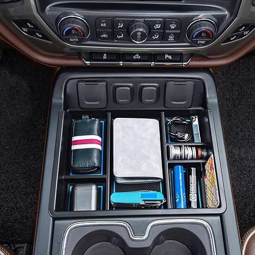 Miniatura 7 de EDBETOS Organizador de consola compatible con Chevy SilveradoGMC Sierra 1500 2014-2018 y SilveradoSierra 2500HD3500HD 2015-2019 Bandeja de inserción
