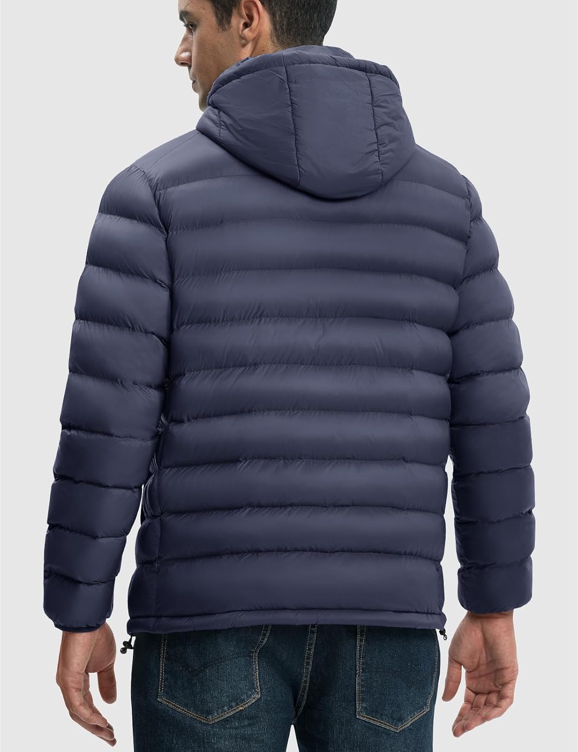 Rdruko Men's Puffer Jacket with Detachable Hood Lightweight Water Resistant Insulated Winter Puffy Coat - Image 2