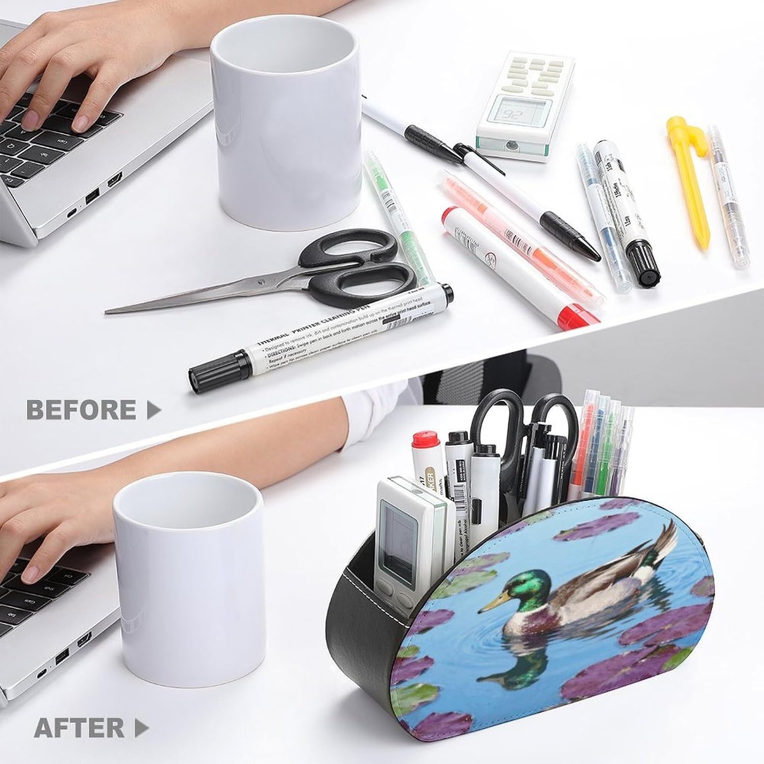 Mallard on Water Lily Remote Control Holder with 5 Compartments image 3