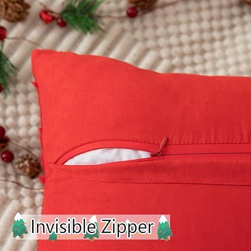 Miniatura 3 de UGASA - Juego de 2 fundas de almohada navideñas de 18 x 18 pulgadas, suaves, de piel sintética, copos de nieve, decorativas, lujosas, jacquard, para